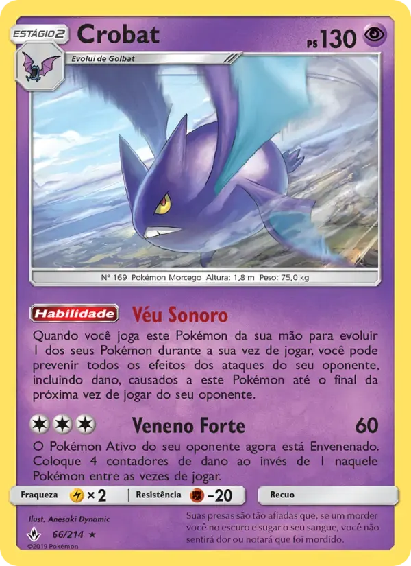 Crobat — Elos Inquebráveis 66 Portuguese Pokémon card