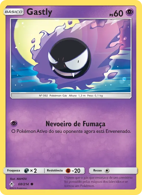 Gastly — Elos Inquebráveis 68 Portuguese Pokémon card