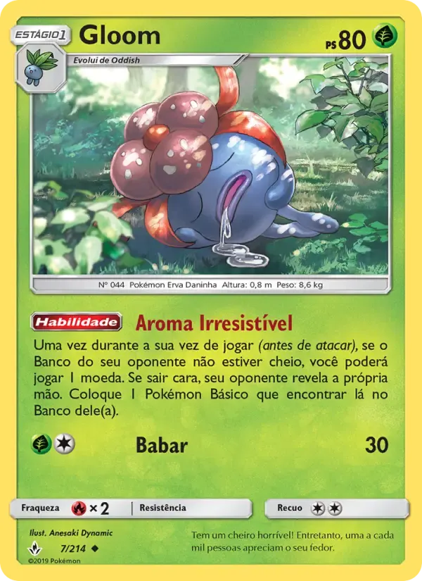 Gloom — Elos Inquebráveis 7 Portuguese Pokémon card