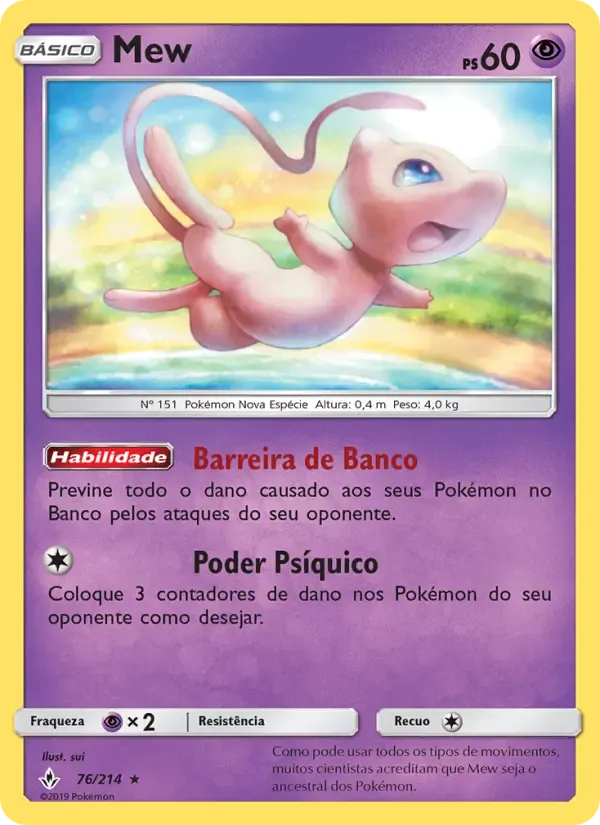 Mew — Elos Inquebráveis 76 Portuguese Pokémon card