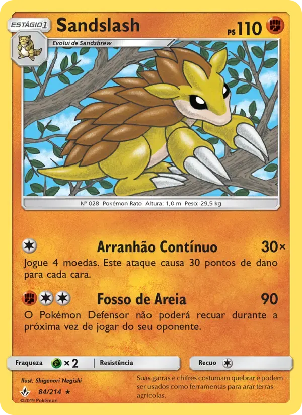 Sandslash — Elos Inquebráveis 84 Portuguese Pokémon card