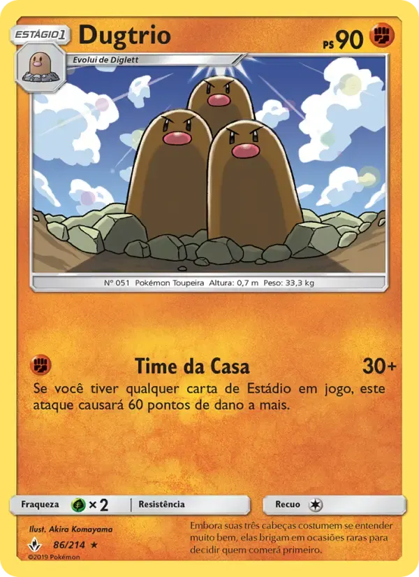 Dugtrio — Elos Inquebráveis 86 Portuguese Pokémon card
