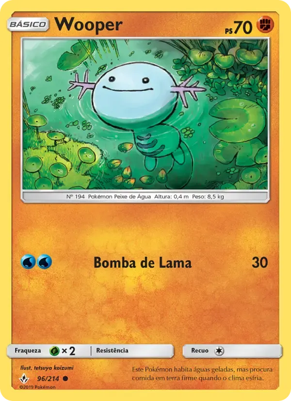 Wooper — Elos Inquebráveis 96 Portuguese Pokémon card