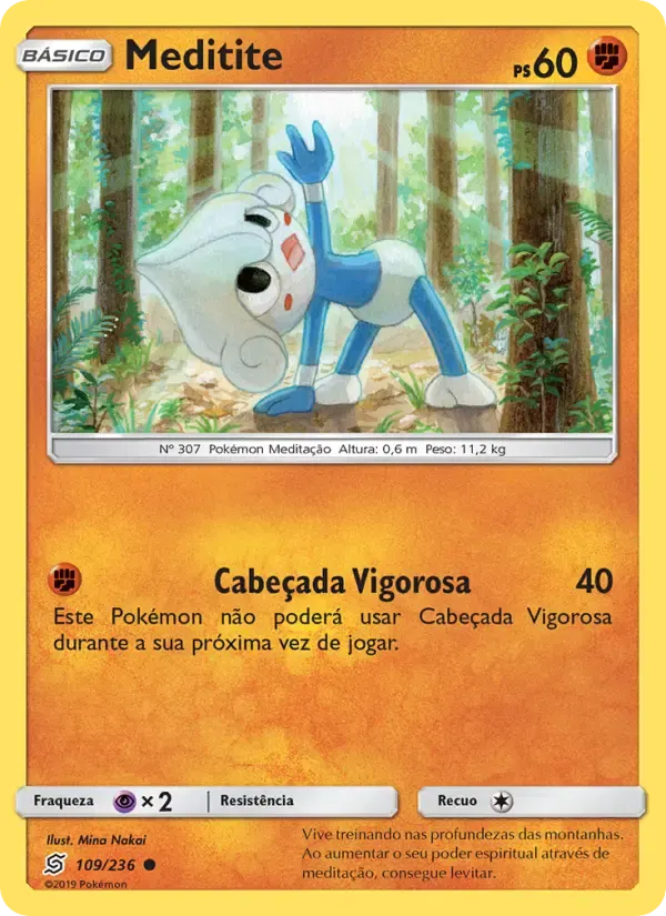 Meditite — Sintonia Mental 109 Portuguese Pokémon card