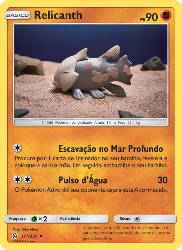 Relicanth — Sintonia Mental 111 Portuguese Pokémon card
