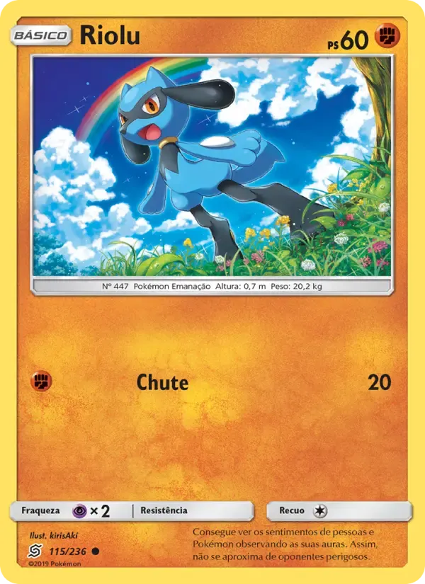 Riolu — Sintonia Mental 115 Portuguese Pokémon card