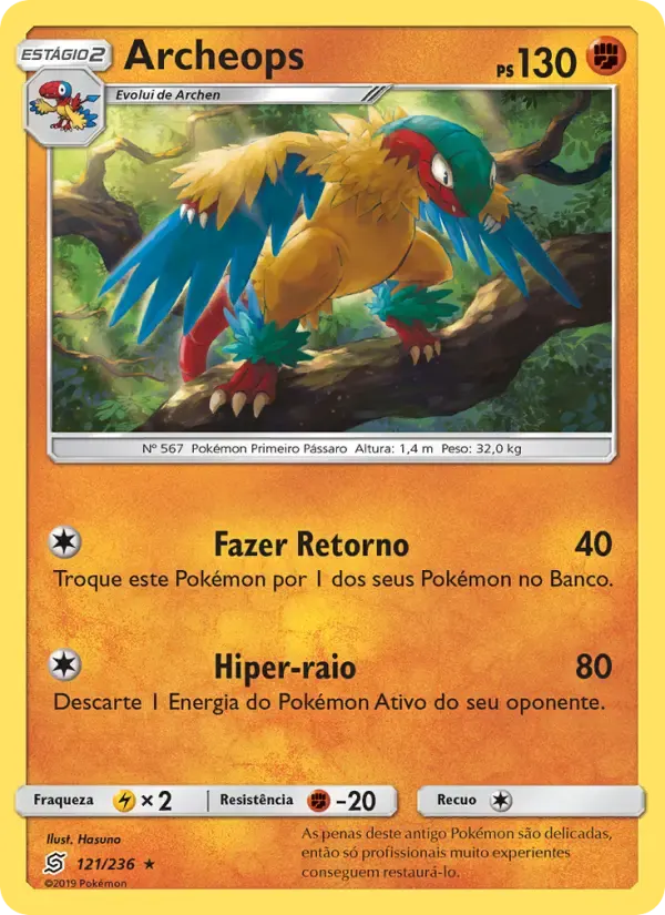 Archeops — Sintonia Mental 121 Portuguese Pokémon card