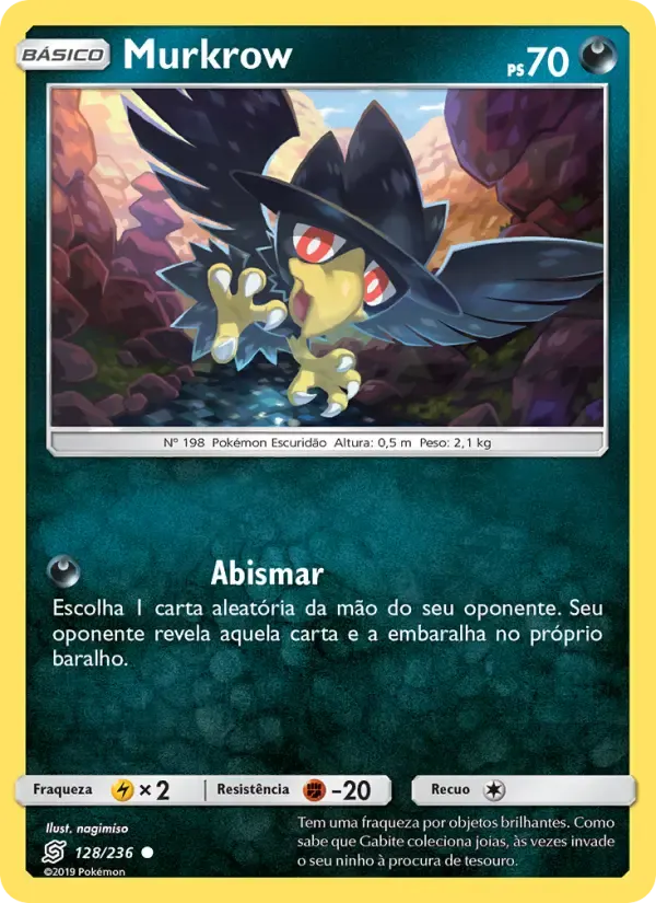 Murkrow — Sintonia Mental 128 Portuguese Pokémon card