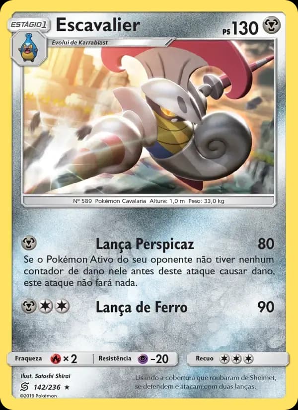 Escavalier — Sintonia Mental 142 Portuguese Pokémon card