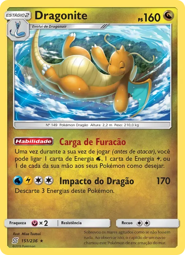 Dragonite — Sintonia Mental 151 Portuguese Pokémon card