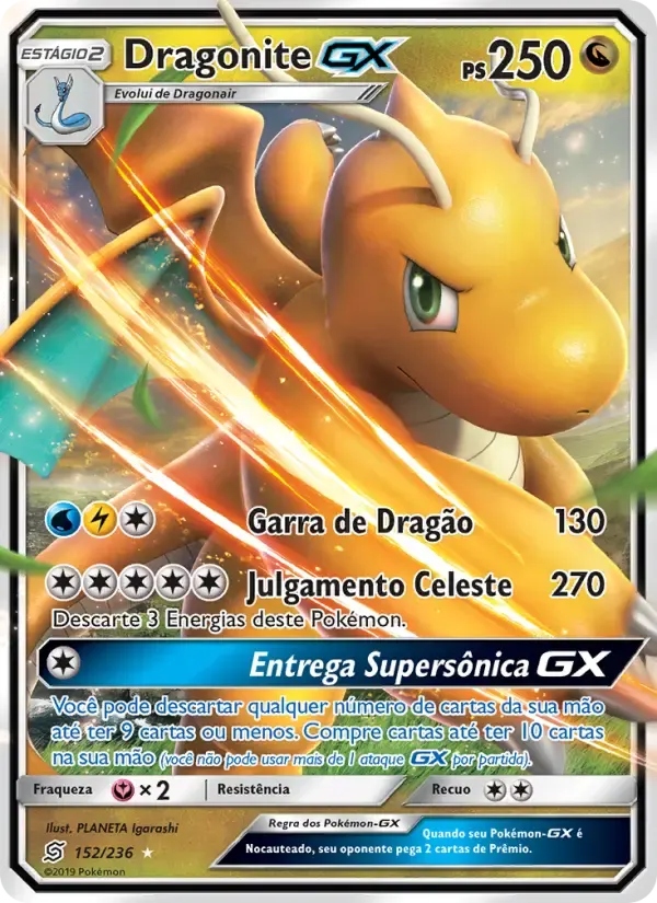 Dragonite GX — Sintonia Mental 152 Portuguese Pokémon card