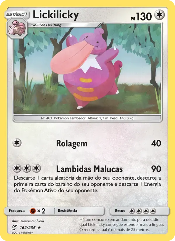 Lickilicky — Sintonia Mental 162 Portuguese Pokémon card