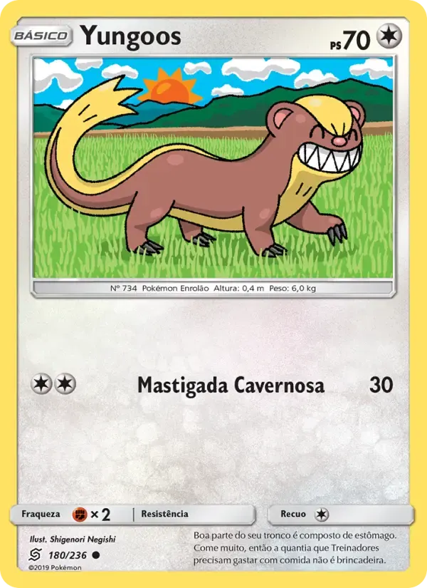Yungoos — Sintonia Mental 180 Portuguese Pokémon card