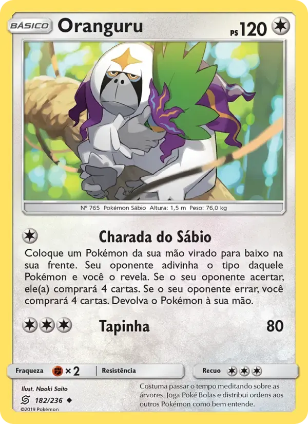 Oranguru — Sintonia Mental 182 Portuguese Pokémon card