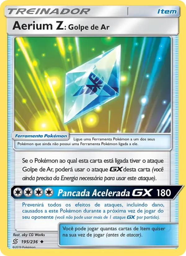 Aerium Z: Golpe de Ar — Sintonia Mental 195 Portuguese Pokémon card