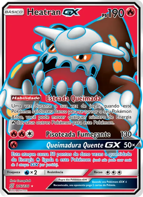 Heatran GX — Sintonia Mental 216 Portuguese Pokémon card