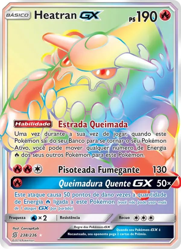 Heatran GX — Sintonia Mental 238 Portuguese Pokémon card