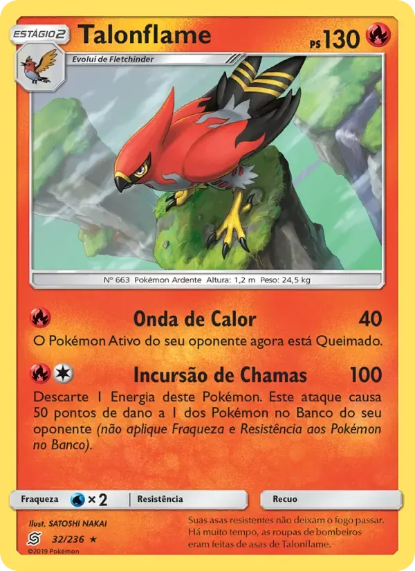 Talonflame — Sintonia Mental 32 Portuguese Pokémon card