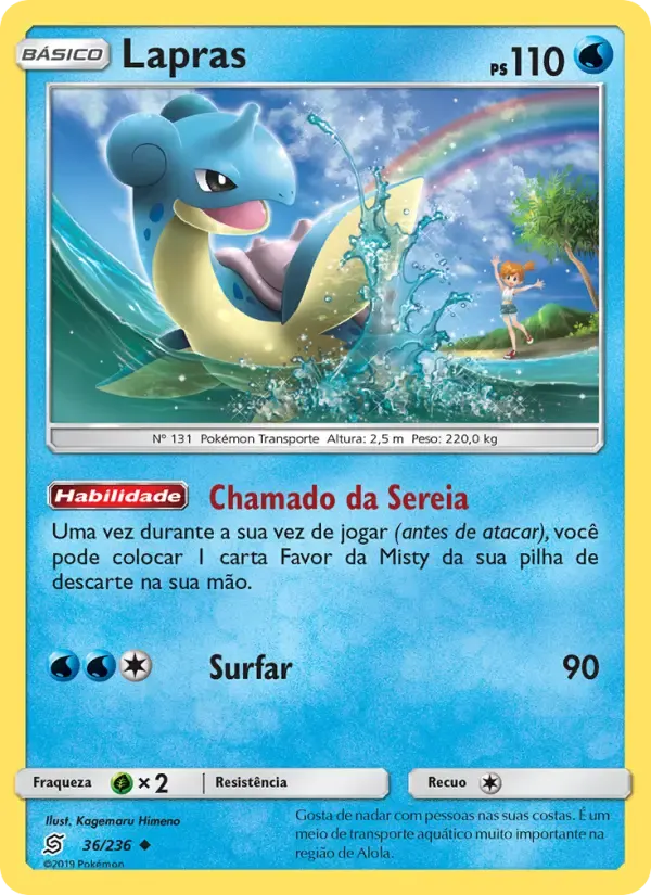 Lapras — Sintonia Mental 36 Portuguese Pokémon card