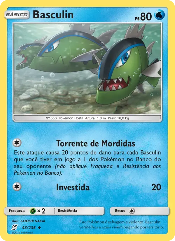 Basculin — Sintonia Mental 43 Portuguese Pokémon card