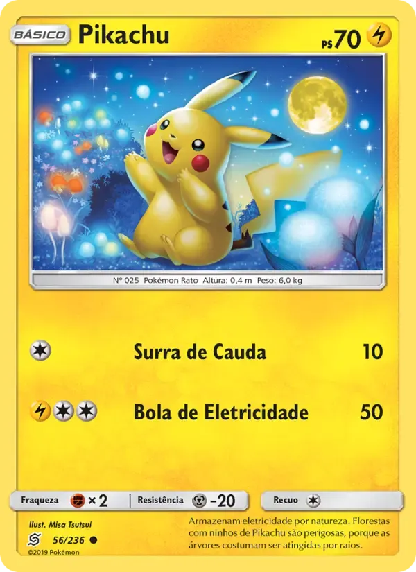Pikachu — Sintonia Mental 56 Portuguese Pokémon card
