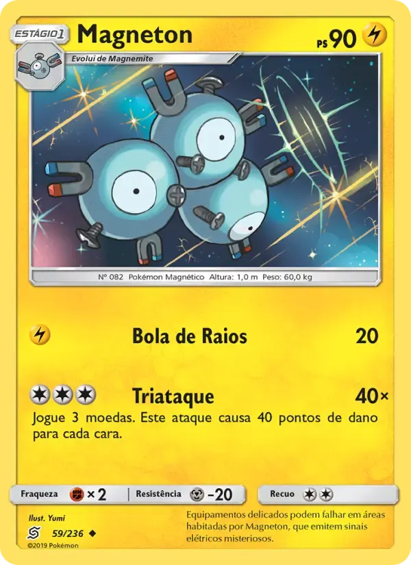 Magneton — Sintonia Mental 59 Portuguese Pokémon card