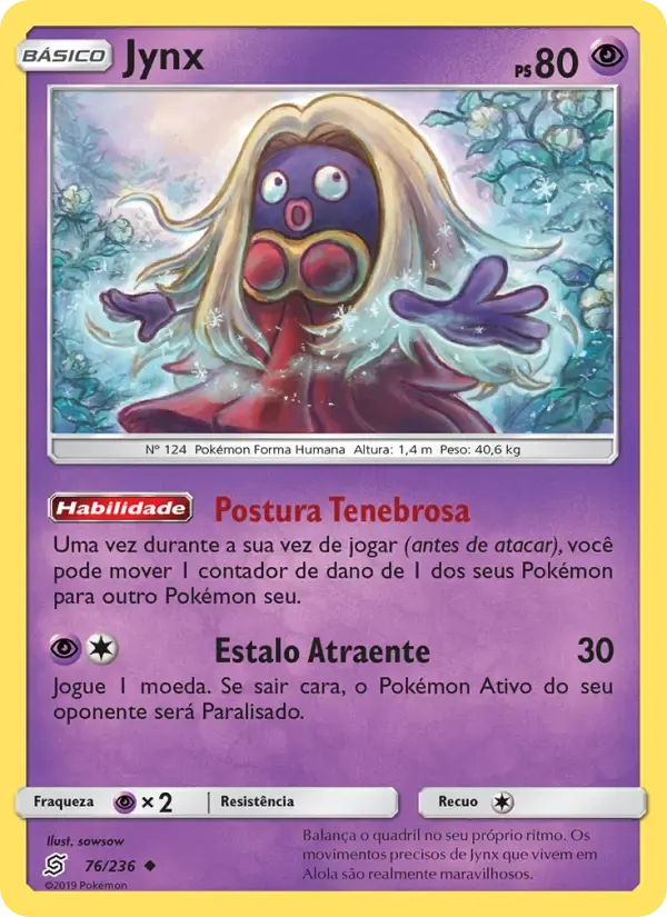 Jynx — Sintonia Mental 76 Portuguese Pokémon card