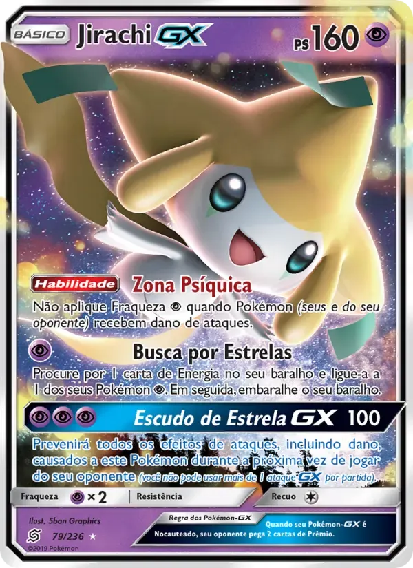 Jirachi GX — Sintonia Mental 79 Portuguese Pokémon card