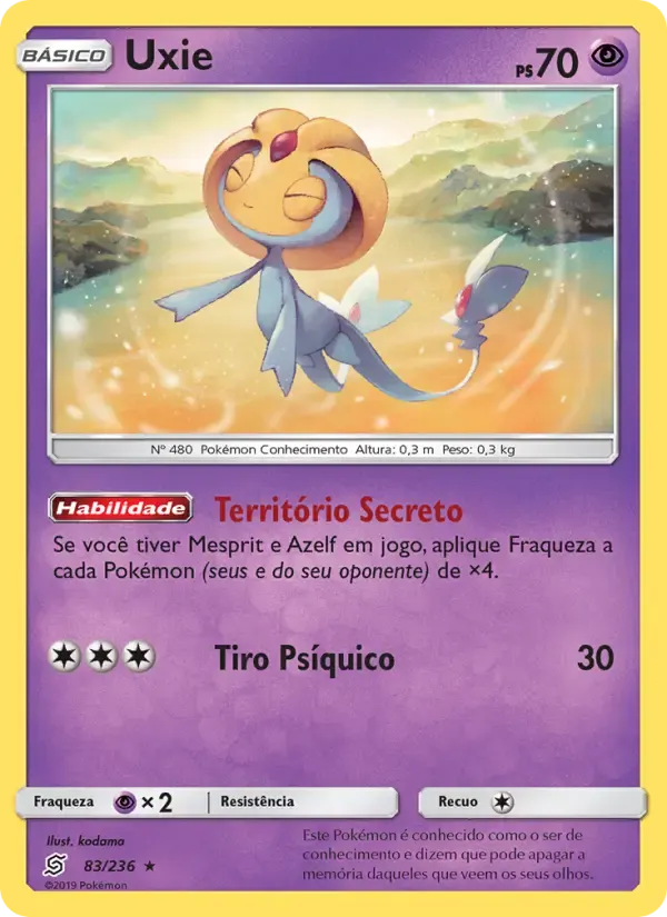 Uxie — Sintonia Mental 83 Portuguese Pokémon card