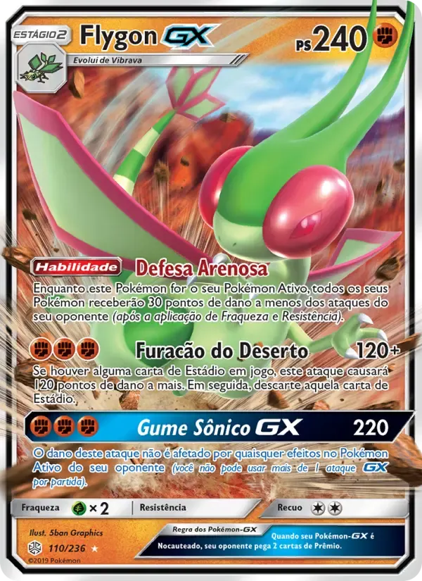 Flygon GX — Eclipse Cósmico 110 Portuguese Pokémon card