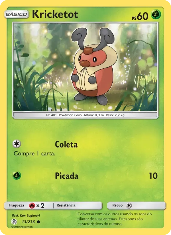 Kricketot — Eclipse Cósmico 13 Portuguese Pokémon card