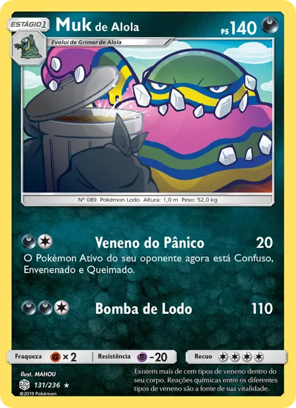 Muk de Alola — Eclipse Cósmico 131 Portuguese Pokémon card