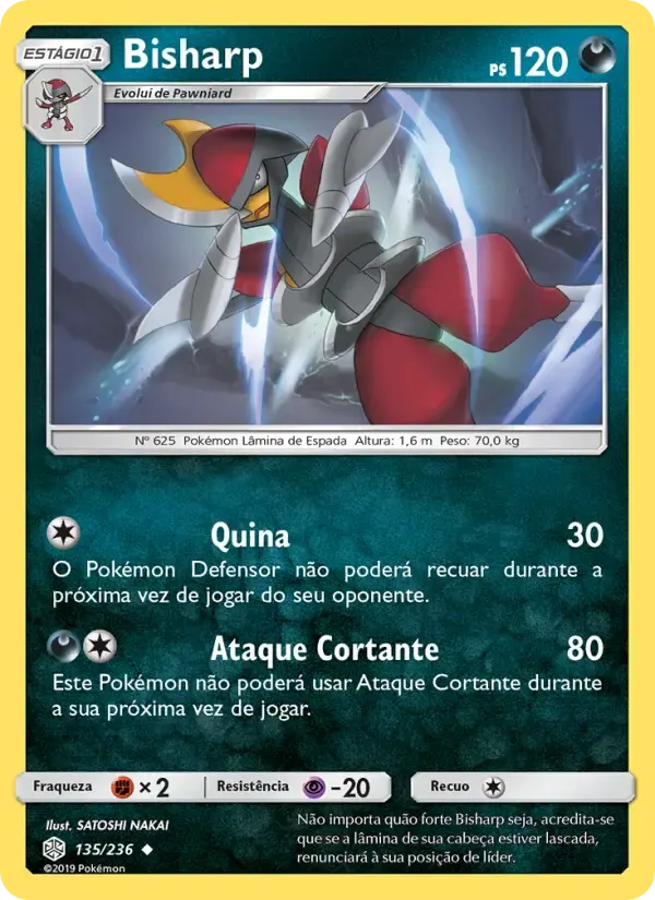 Bisharp — Eclipse Cósmico 135 Portuguese Pokémon card
