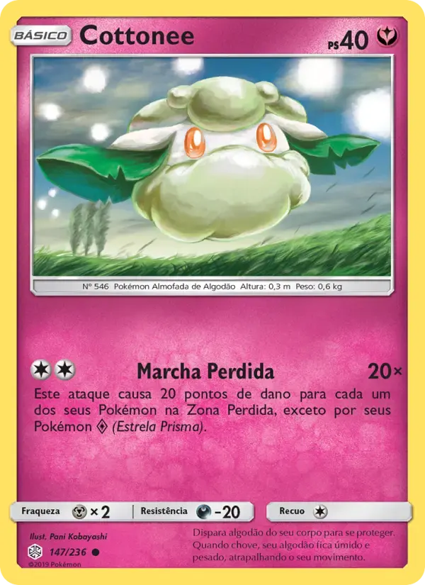 Cottonee — Eclipse Cósmico 147 Portuguese Pokémon card