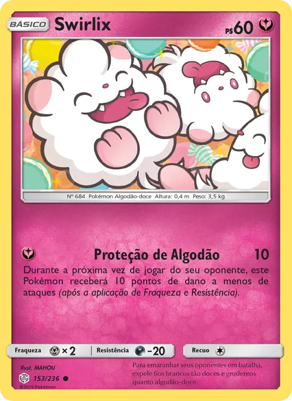Swirlix — Eclipse Cósmico 153 Portuguese Pokémon card