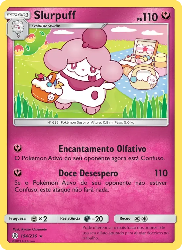 Slurpuff — Eclipse Cósmico 154 Portuguese Pokémon card