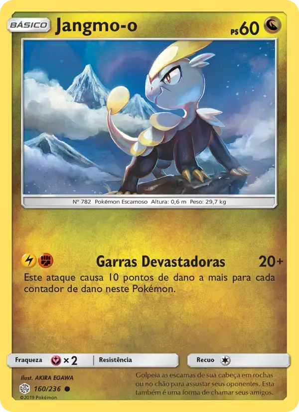 Jangmo-o — Eclipse Cósmico 160 Portuguese Pokémon card