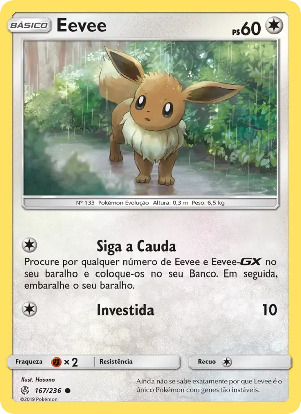 Eevee — Eclipse Cósmico 167 Portuguese Pokémon card