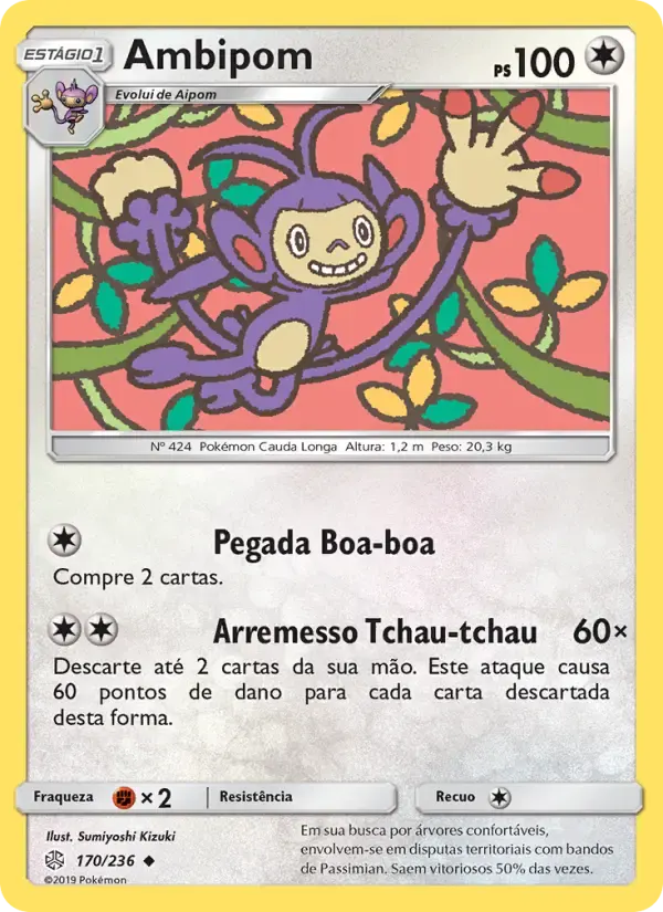 Ambipom — Eclipse Cósmico 170 Portuguese Pokémon card