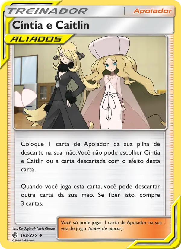 Cíntia e Caitlin — Eclipse Cósmico 189 Portuguese Pokémon card