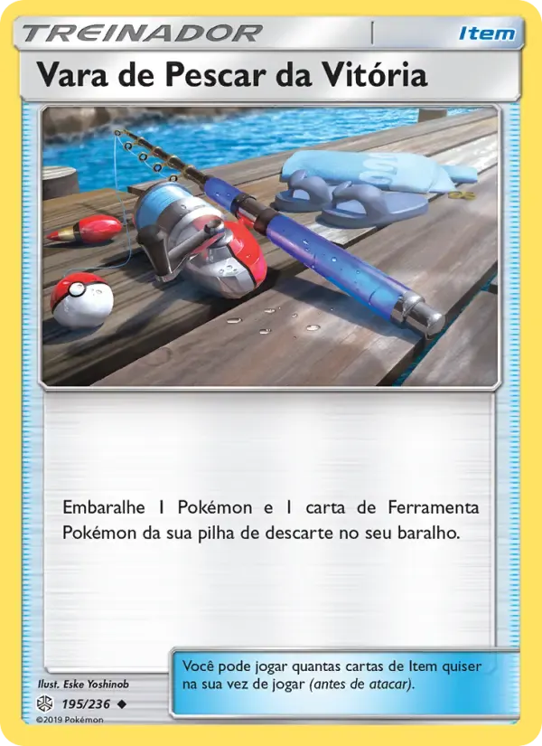 Vara de Pescar da Vitória — Eclipse Cósmico 195 Portuguese Pokémon card