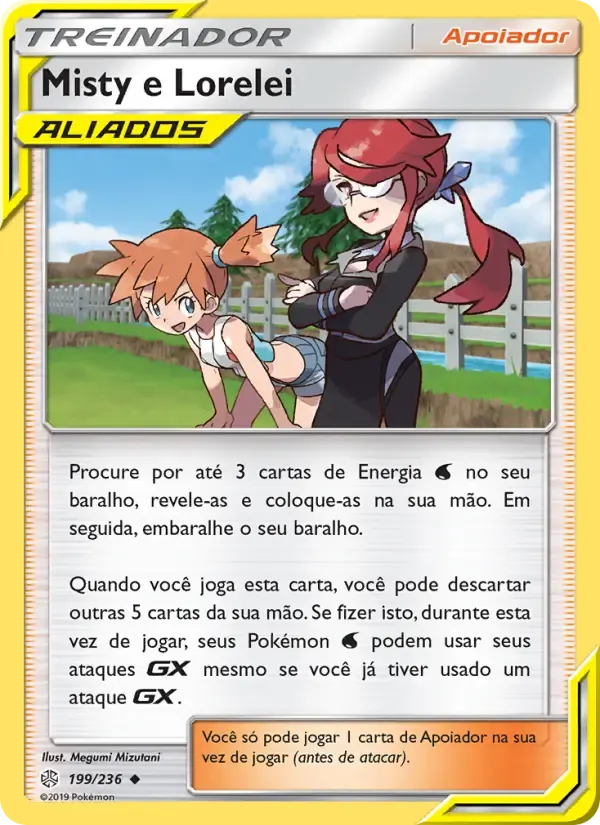 Misty e Lorelei — Eclipse Cósmico 199 Portuguese Pokémon card