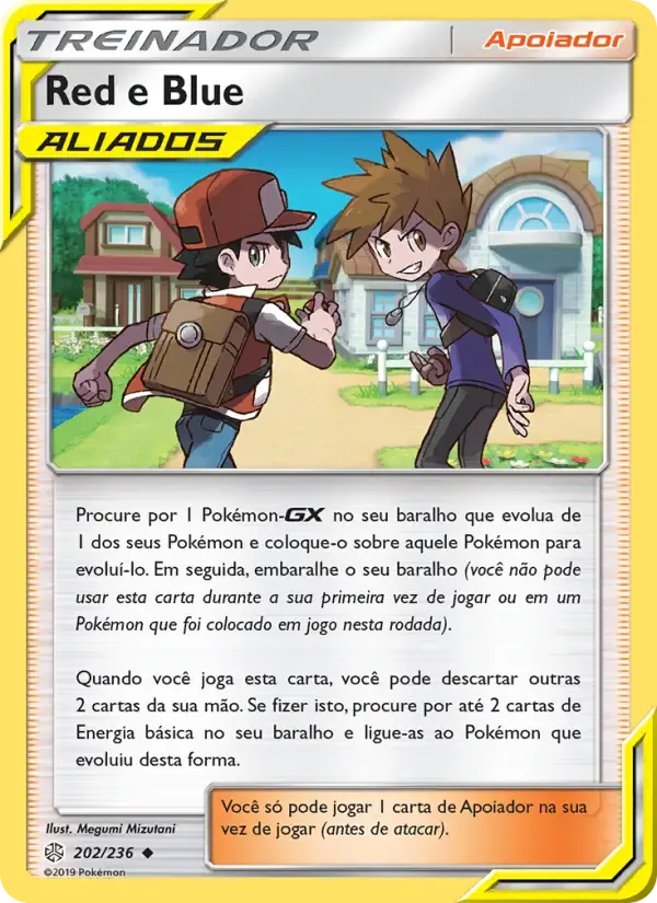 Red e Blue — Eclipse Cósmico 202 Portuguese Pokémon card