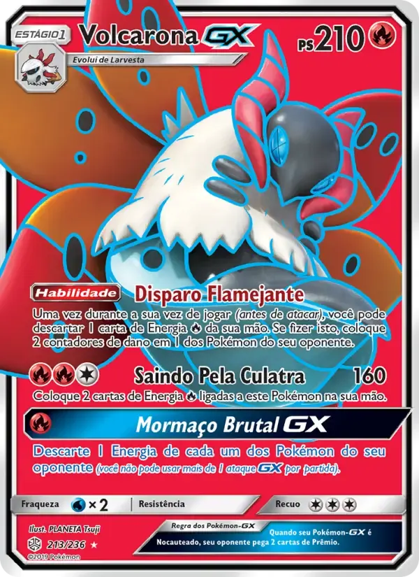 Volcarona GX — Eclipse Cósmico 213 Portuguese Pokémon card