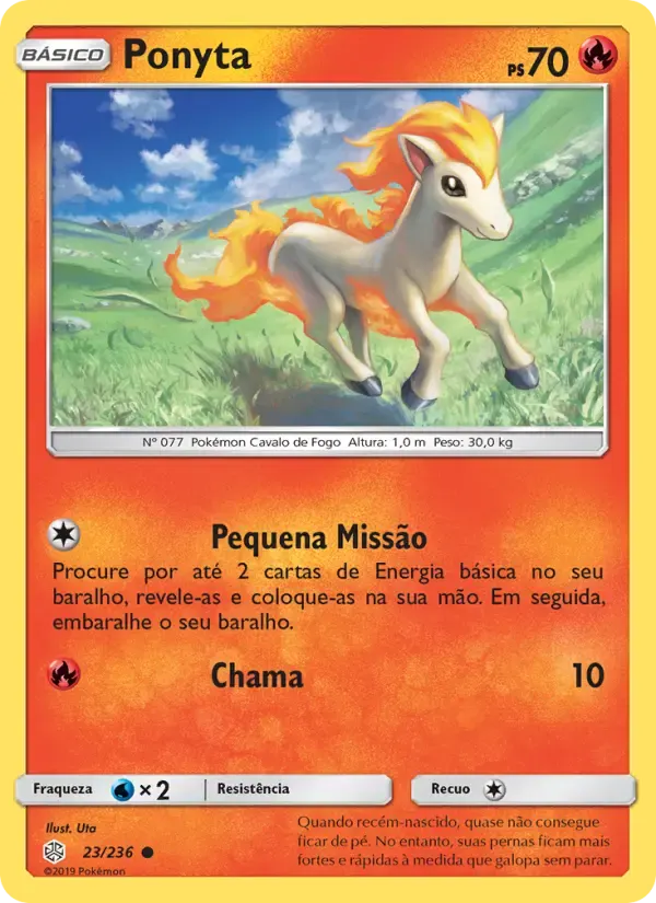 Ponyta — Eclipse Cósmico 23 Portuguese Pokémon card