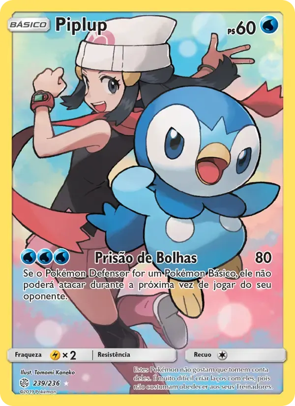 Piplup — Eclipse Cósmico 239 Portuguese Pokémon card