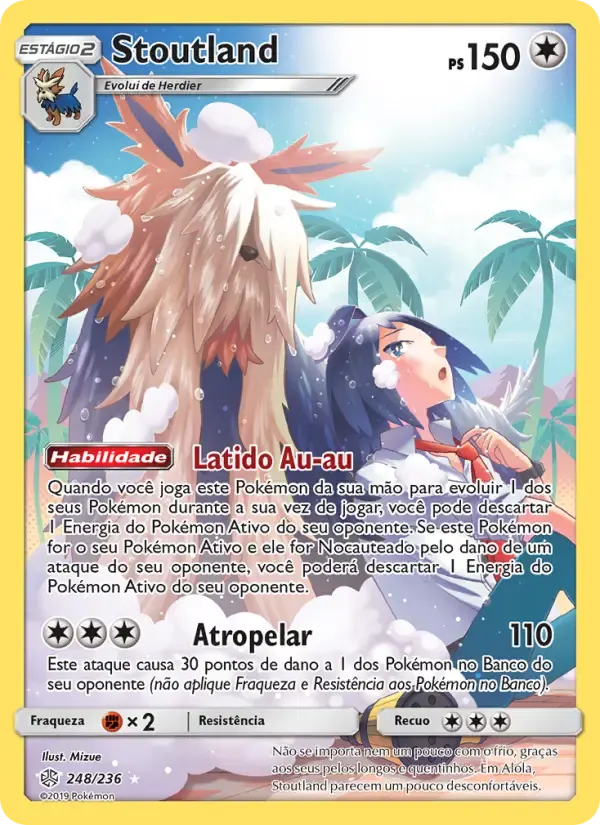 Stoutland — Eclipse Cósmico 248 Portuguese Pokémon card