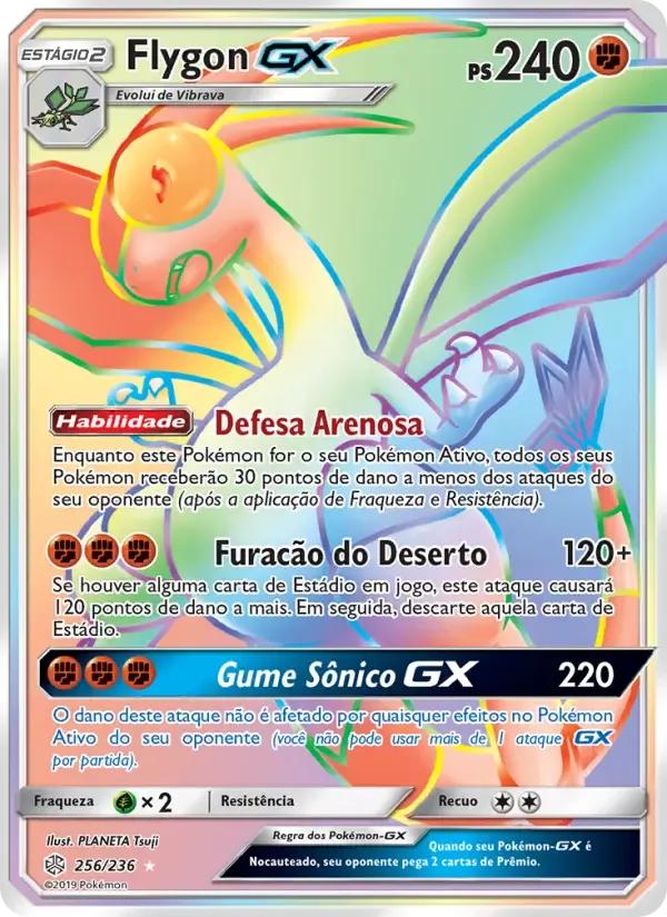 Flygon GX — Eclipse Cósmico 256 Portuguese Pokémon card
