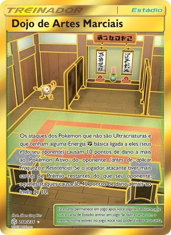 Dojo de Artes Marciais — Eclipse Cósmico 268 Portuguese Pokémon card