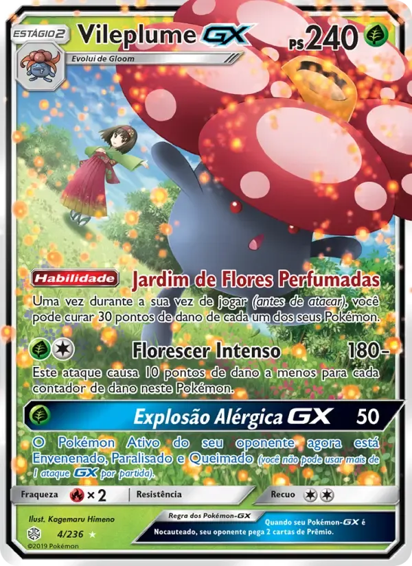 Vileplume GX — Eclipse Cósmico 4 Portuguese Pokémon card